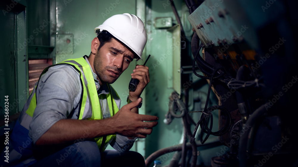 The maintenance technician in the industrial factory. The maintenance technician in the industrial factory.
