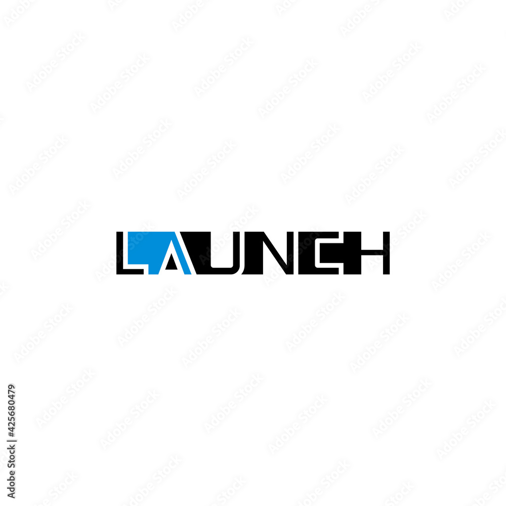 Obraz premium Launch lettering, creative logo design.
