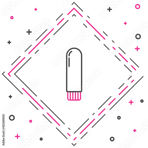Line Dildo vibrator for sex games icon isolated on white background. Sex toy for adult. Vaginal exercise machines for intimate. Colorful outline concept. Vector Illustration