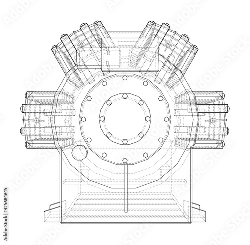 Air conditioning compressor. Vector