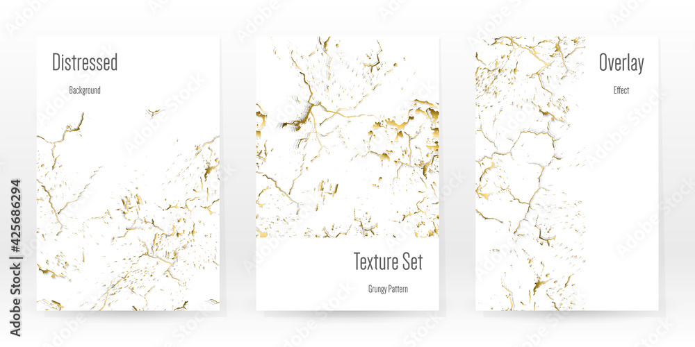 Elegant Gold Texture Set. Marble Business Card.