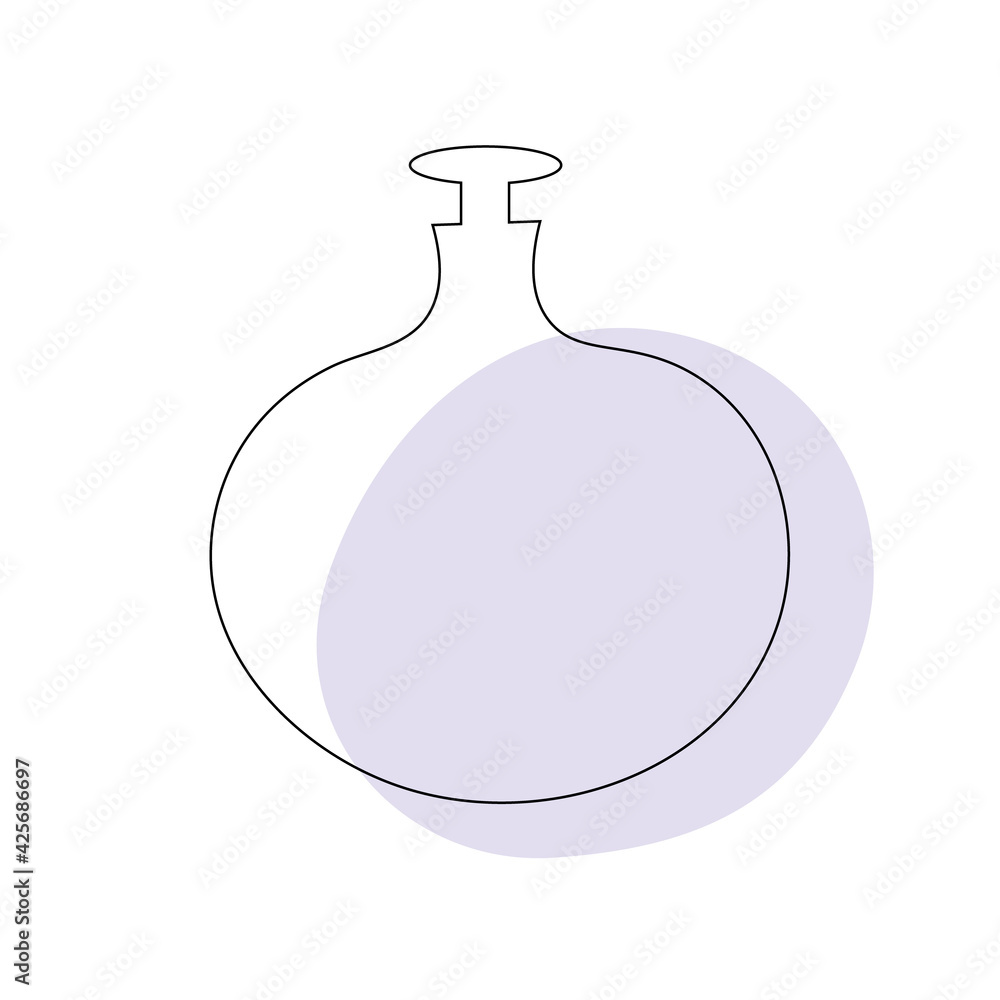 Delicate perfume bottle in the style of flat lines. Cosmetic product. Delicate perfume bottle in the style of flat lines. Cosmetic product.