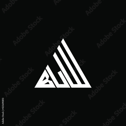 B L W letter logo creative design. BLW icon