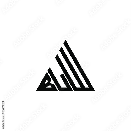 B L W letter logo creative design. BLW icon