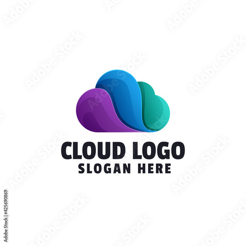 Cloud Color Gradient Logo Template