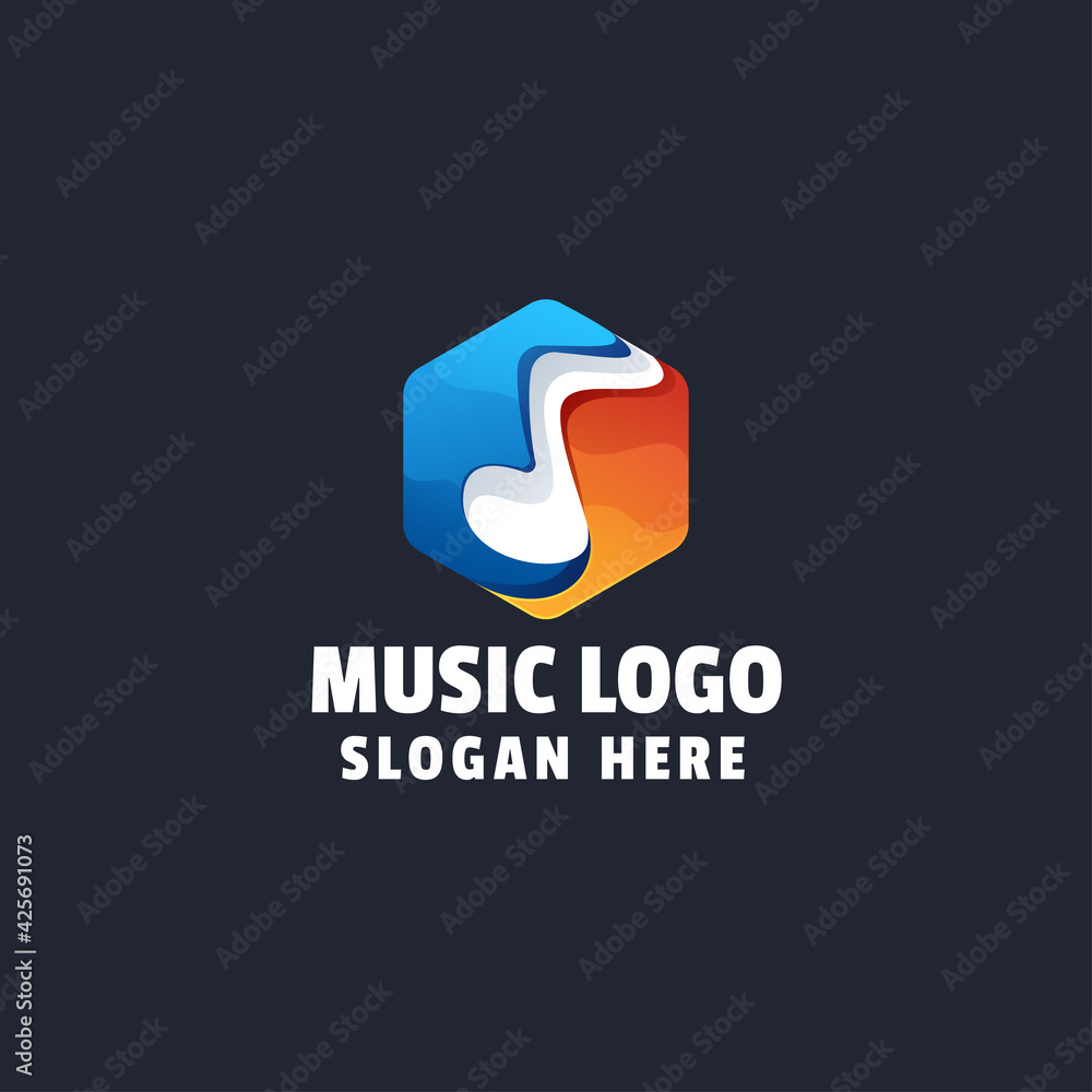 Music Color Gradient Logo Template Music Color Gradient Logo Template
