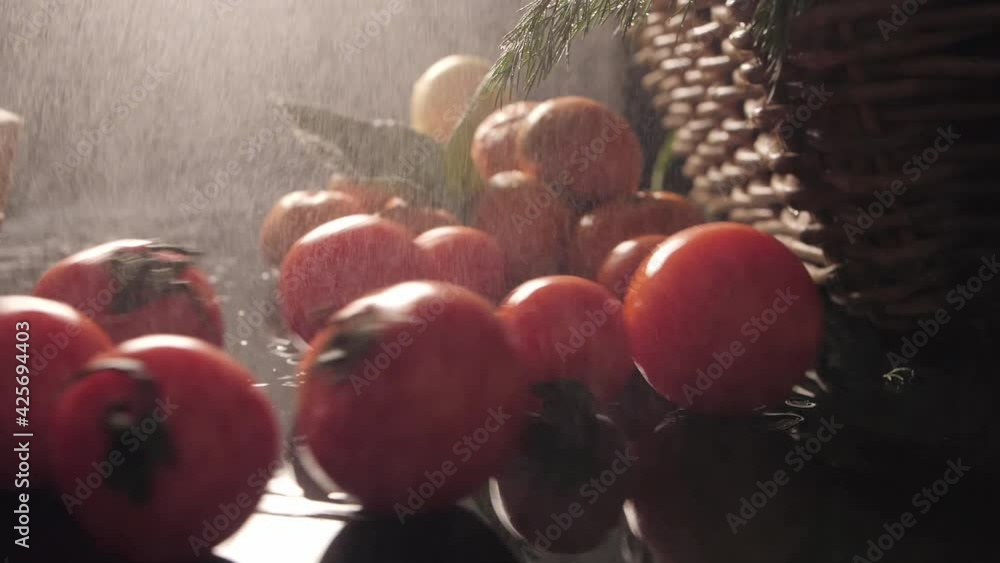 basket with fresh fruits and vegetables. healthy food, natural fruits and vegetables basket with fresh fruits and vegetables. healthy food, natural fruits and vegetables