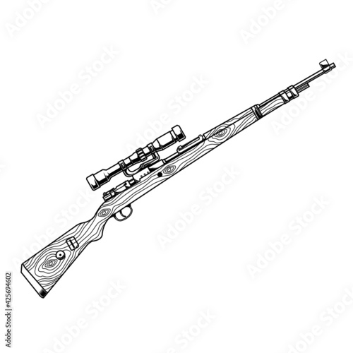 line art guns karabiner 98