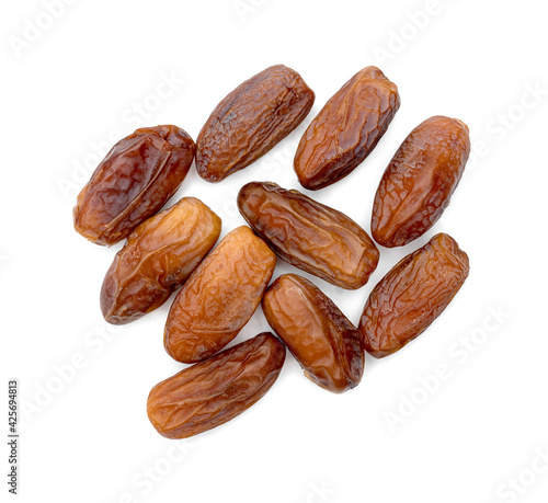 dry dates palm isolated on white background.