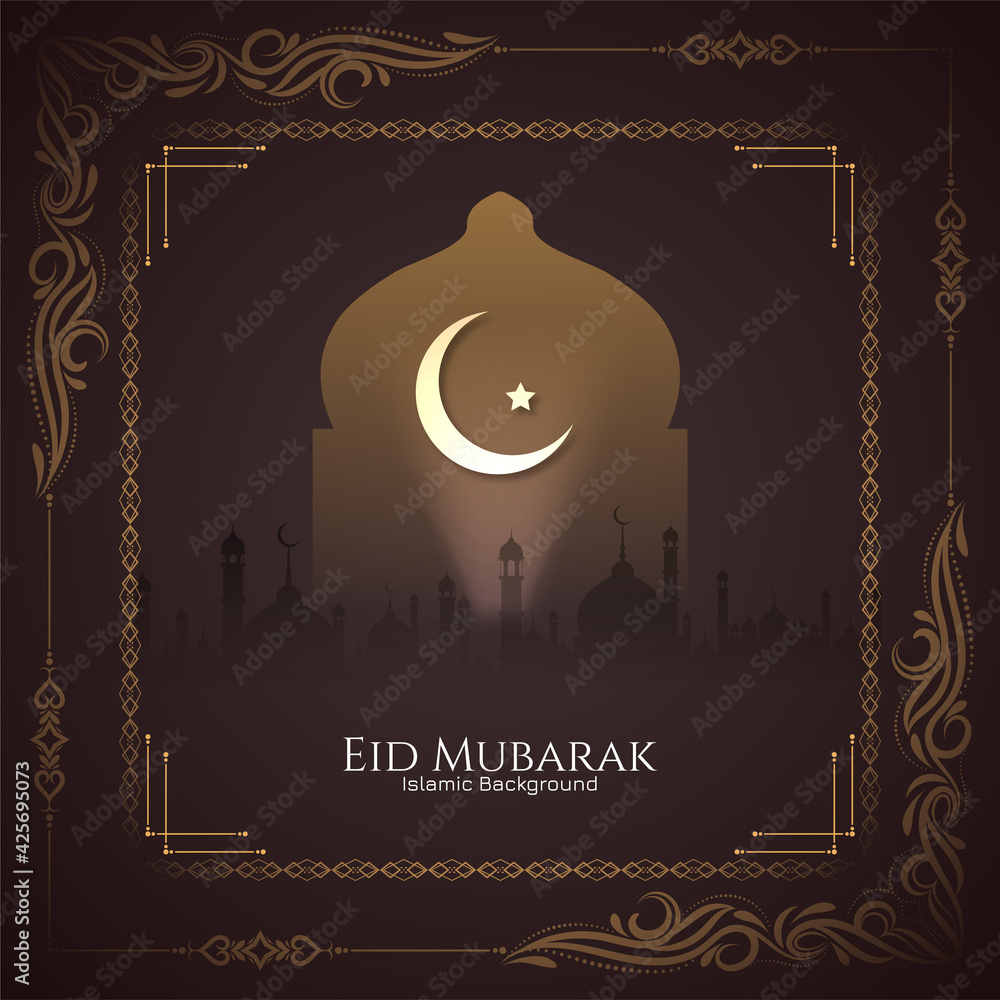 Decorative frame Eid Mubarak festival greeting background