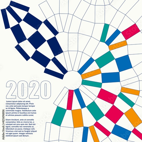 Sport background with modern and traditional elements 2020, vector