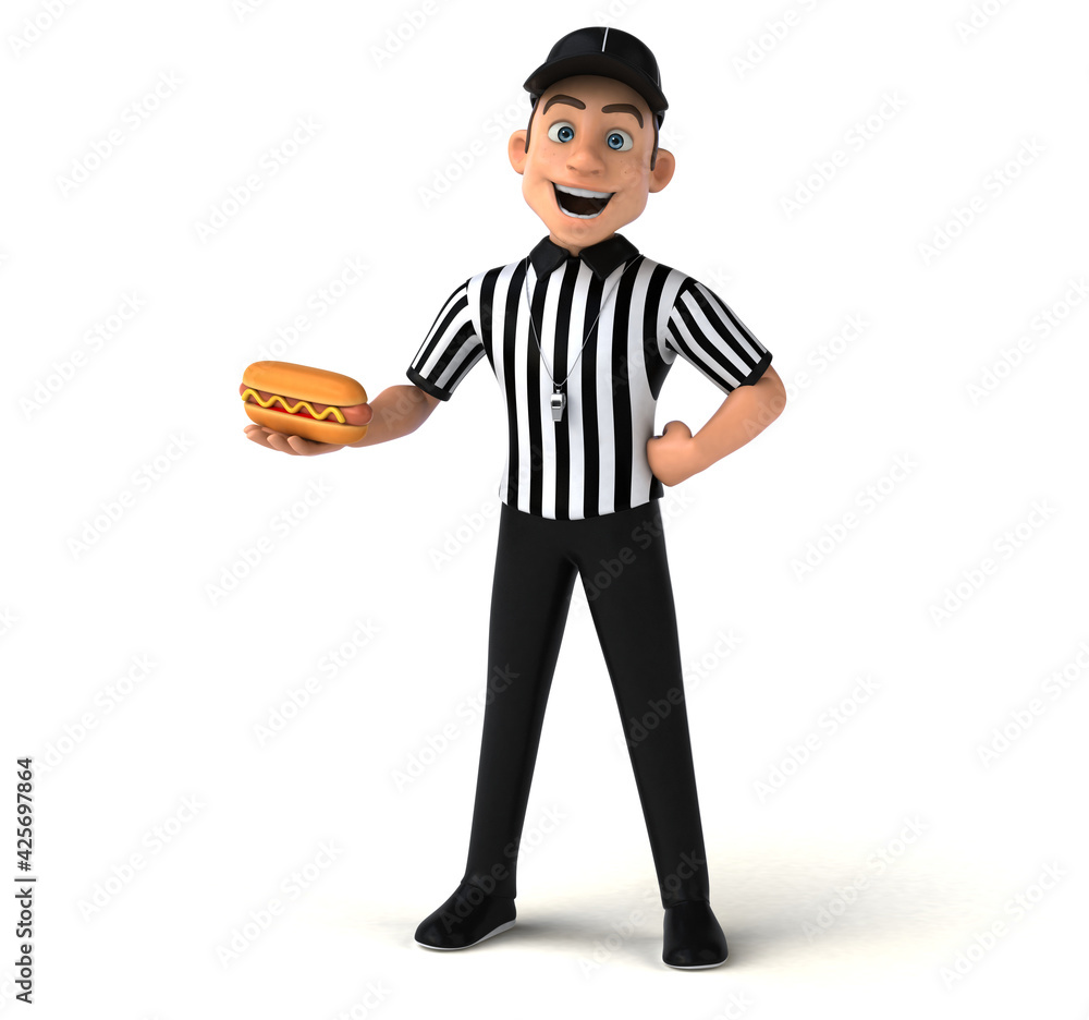 Fun 3D Illustration of an american Referee Fun 3D Illustration of an american Referee