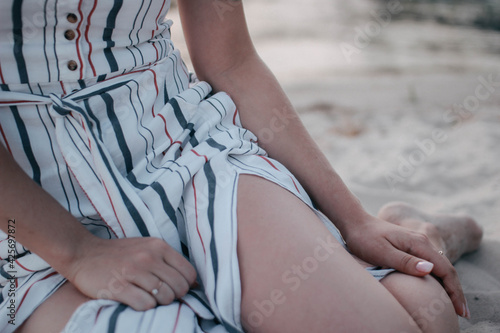 Fotografie Elegant female hands with thin fingers