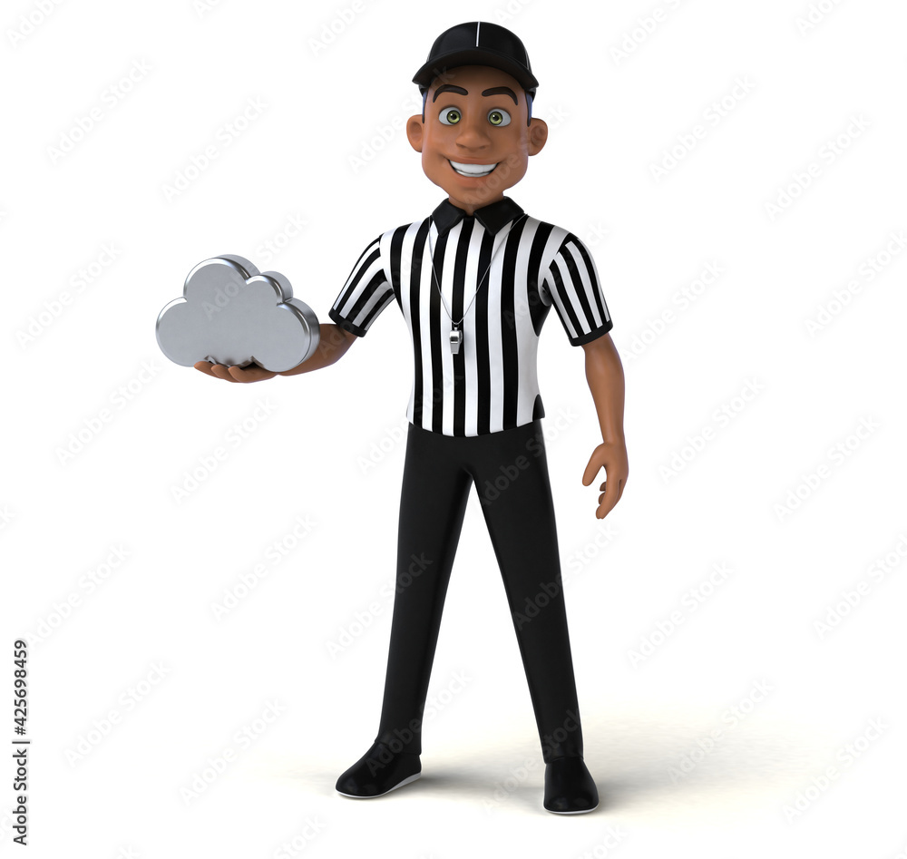 Fun 3D Illustration of an american Referee Fun 3D Illustration of an american Referee