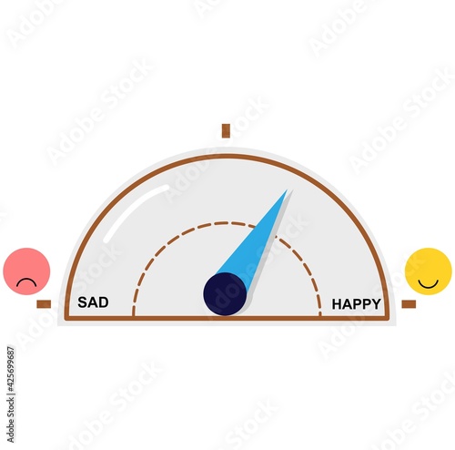 Vector illustration of happy and sad mood parameters