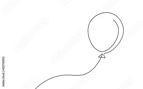 Fotografiet Single continuous line art balloon