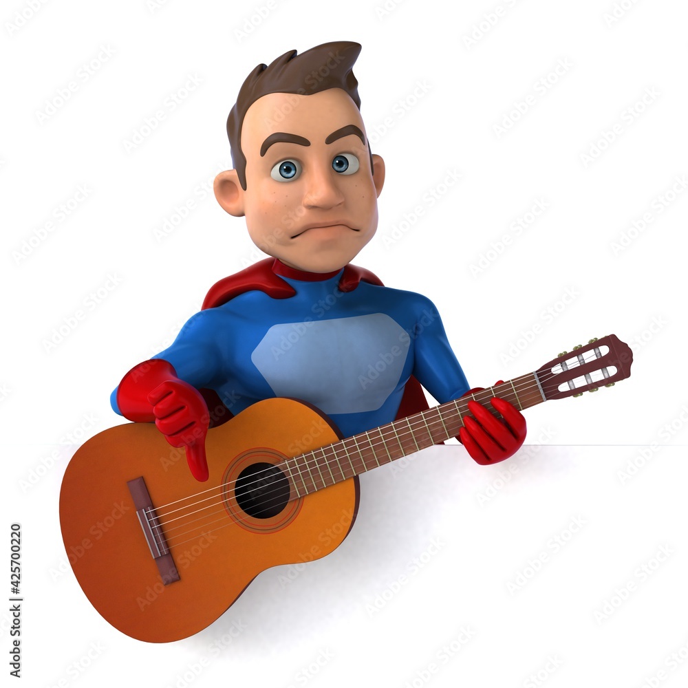 Fun 3D illustration of a fun superhero Fun 3D illustration of a fun superhero