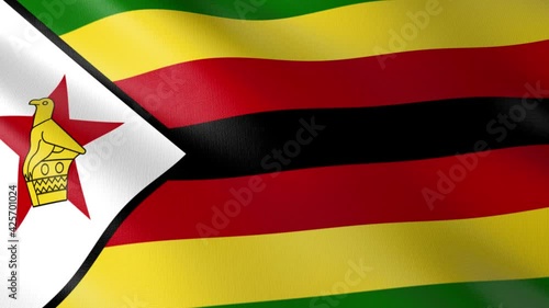 Flag of The Zimbabwe. Flag's footages are rendered in real 3D software. Perfect for TV, Movies, social, HUD, presentations, webs etc.
