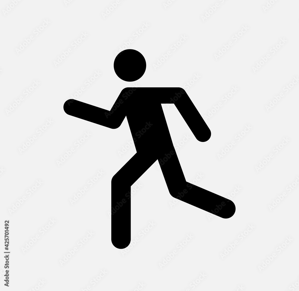 Man walk and run pictogram icon. Man pedestrian sign people and road traffic vector silhouette Man walk and run pictogram icon. Man pedestrian sign people and road traffic vector silhouette