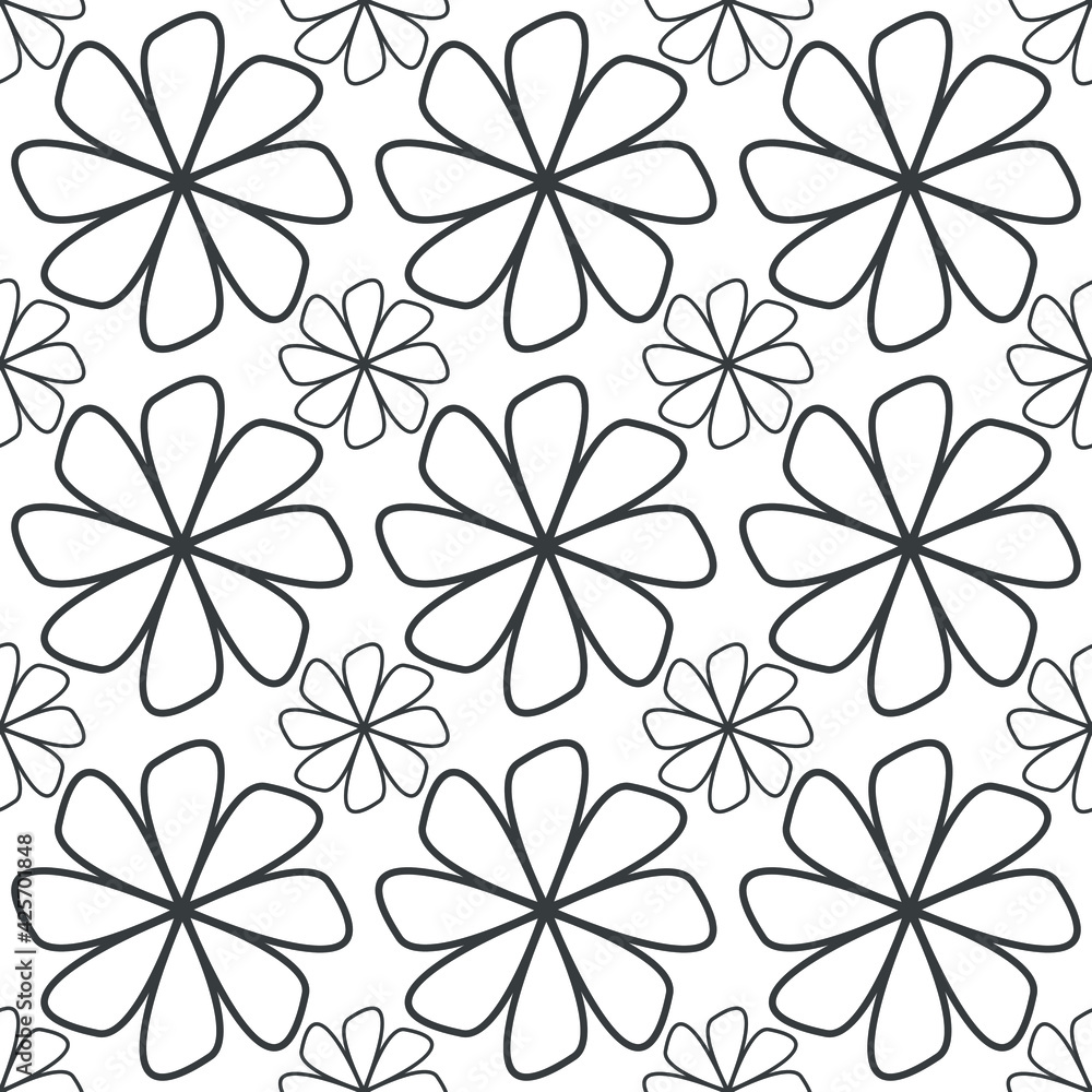 Abstract vector seamless with flowers.