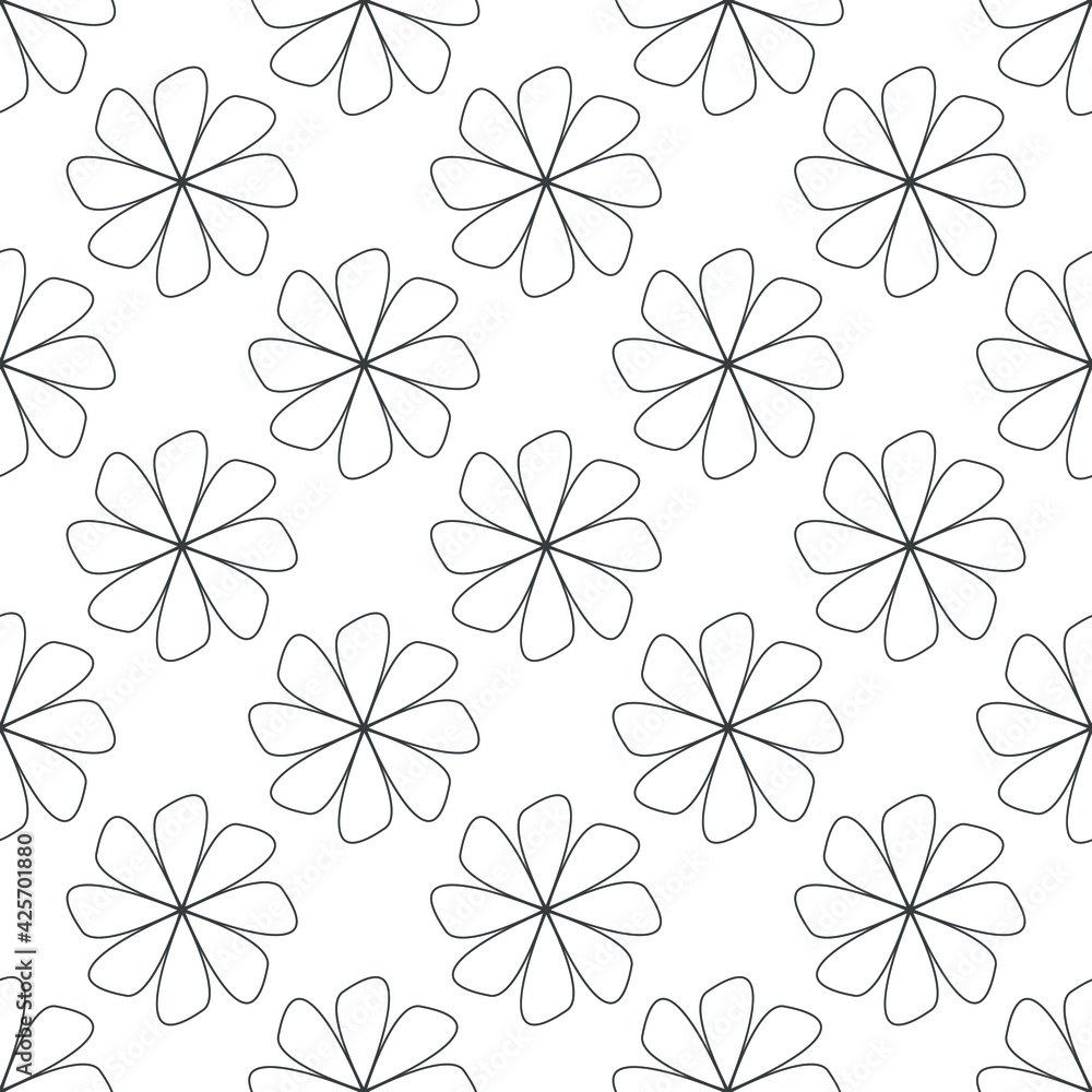 Abstract vector seamless with flowers.