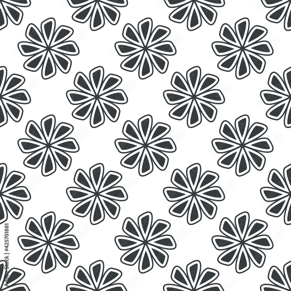 Abstract vector seamless with flowers. Abstract vector seamless with flowers.