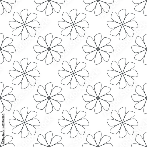 Abstract vector seamless with flowers.