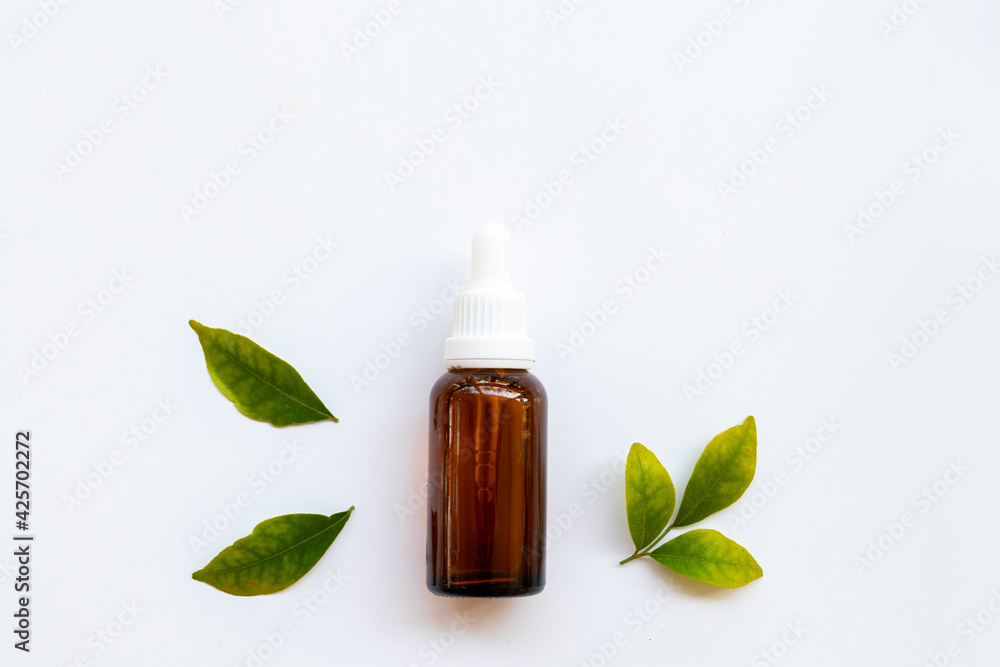 intensive whitening serum health care for skin face beauty of woman with leaf arrangement flat lay style on background white intensive whitening serum health care for skin face beauty of woman with leaf arrangement flat lay style on background white