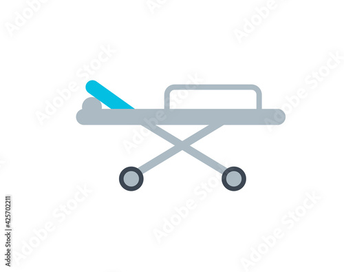 Stretcher bed icon. Vector patient hospital medical stretcher