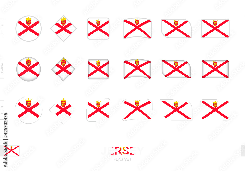Jersey flag set, simple flags of Jersey with three different effects. Jersey flag set, simple flags of Jersey with three different effects.