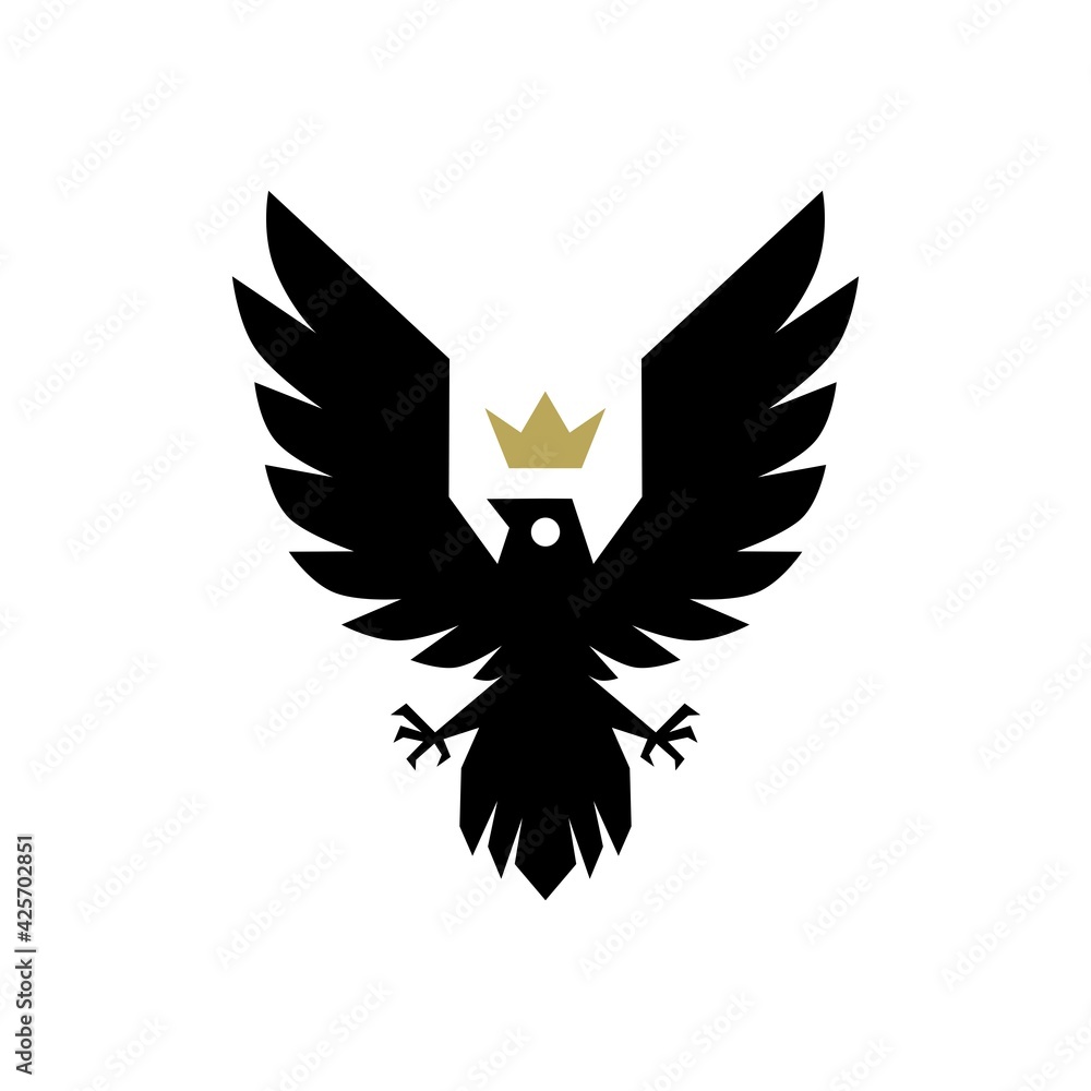 Obraz premium bird crown logo vector icon illustration