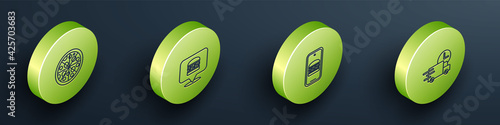 Set Isometric Pizza, Online ordering burger delivery, and and Fast by car icon. Vector