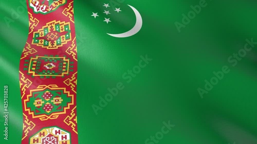 Flag of The Turkmenistan. Flag's footages are rendered in real 3D software. Perfect for TV, Movies, social, HUD, presentations, webs etc.