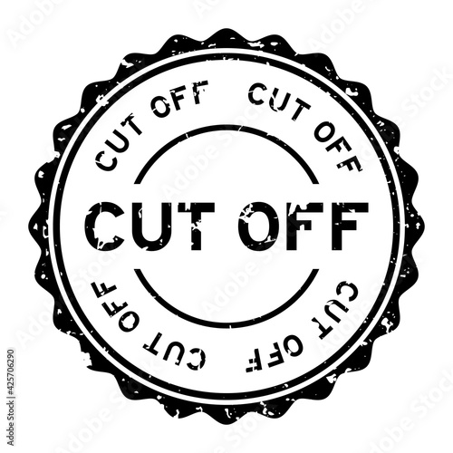 Grunge black cut off word round rubber seal stamp on white background