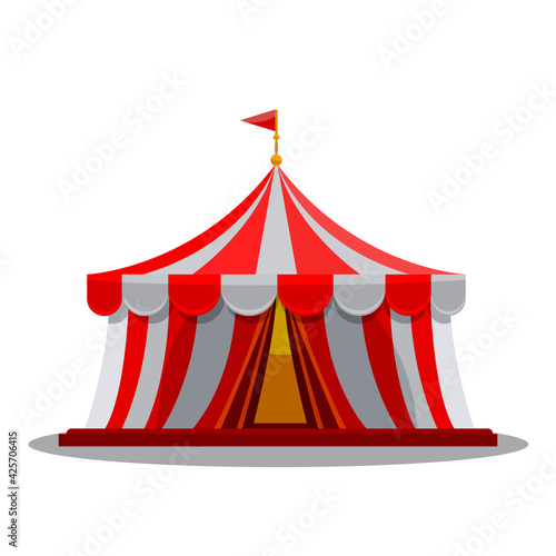 Circus tent front view for your design. Vector illustration.
