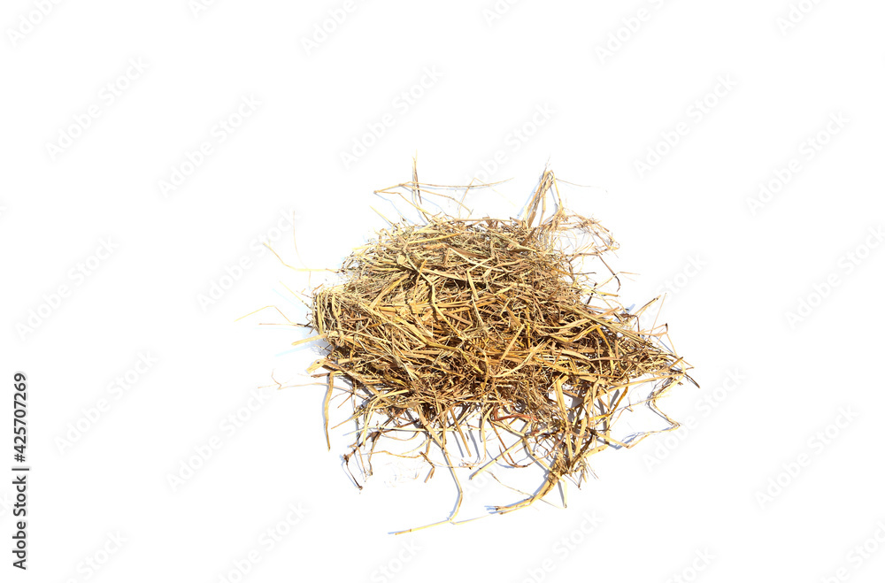 Straw on a white background