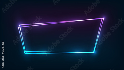 Neon double frame with shining effects