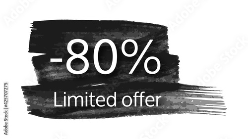 Limited offer banner on black brush stroke