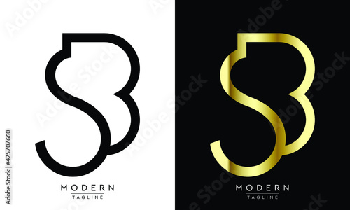 Luxury BS or SB Alphabet Letter Icon monogram logo