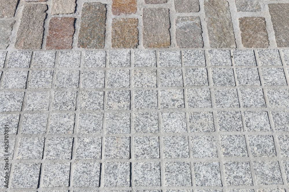 Fototapeta premium Old cobbled street in the city.