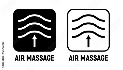 Air pressure massage steam icon. Air atmospheric symbol