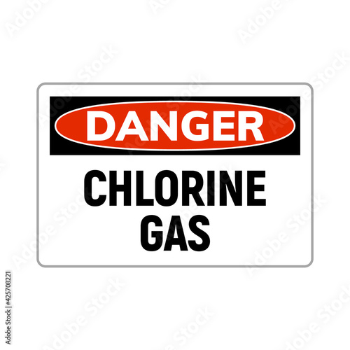 Chlorine chemical gas safety specific vector icon. Danger chlorine gas safety