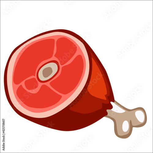 Ham pictogram as food symbol, meat icon