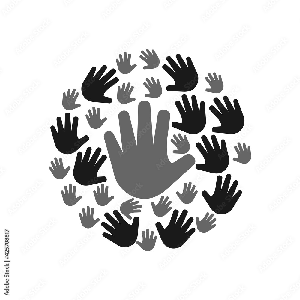 Palm hand icon design template vector