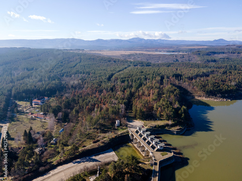 Aerial view of Koprinka Reservoir, Bulgaria photo