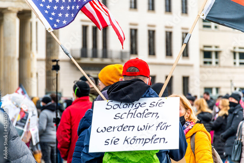 Corona Virus Rally in Berlin on the Place from the 13. March on the 05.04.2021