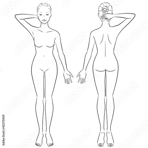 女性　美容　全身イラストセット