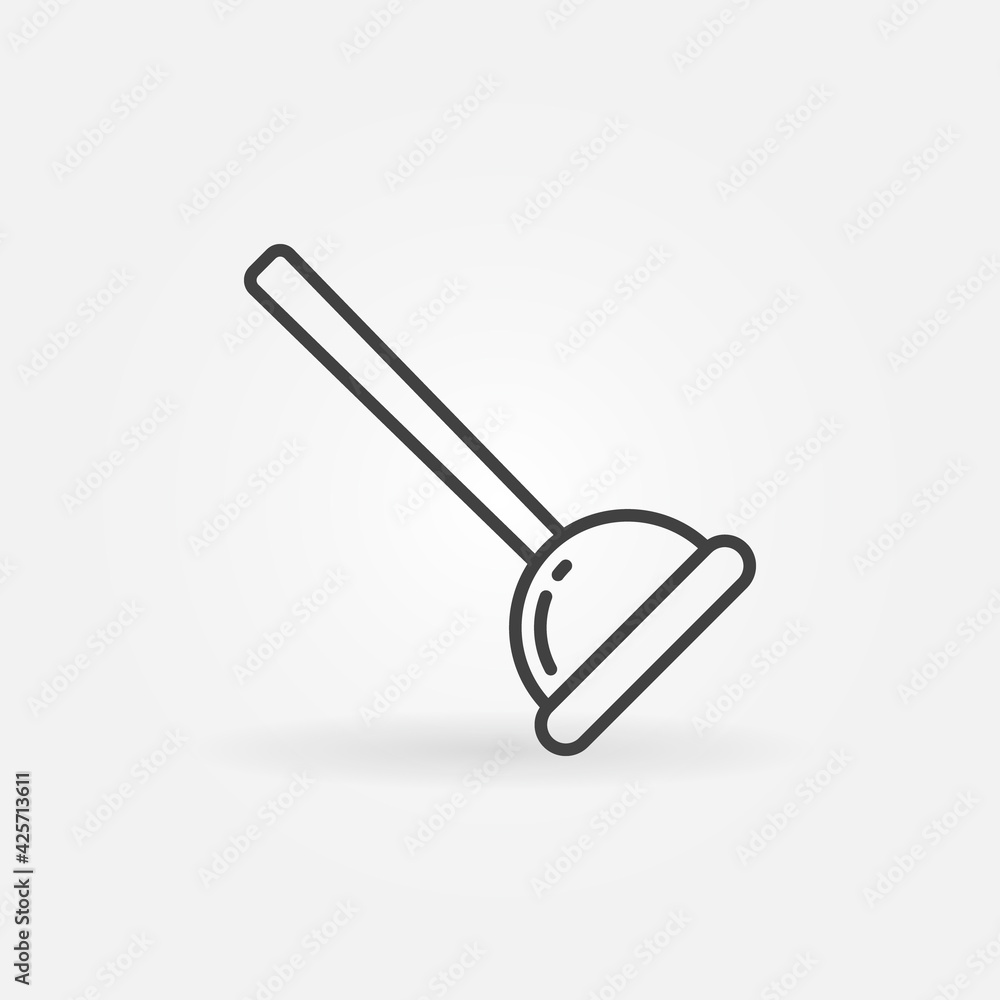 Plunger vector concept outline icon or symbol Plunger vector concept outline icon or symbol