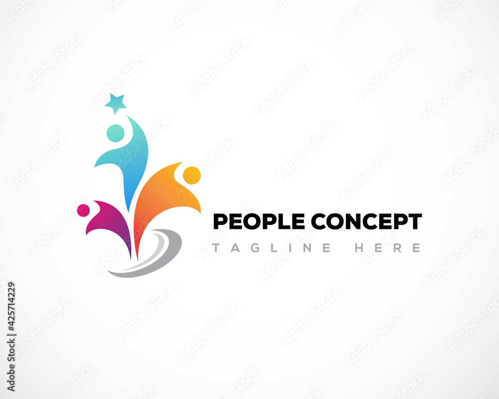 Obraz premium people logo creative illustration vector