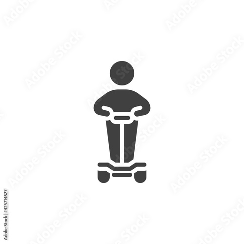 Man riding segway vector icon